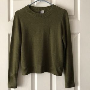 Divided green sweater top